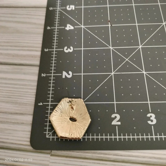 Vintage Octagon Blue Cream Enamel Swirl Clip On Earrings Retro Boho - Picture 5 of 8